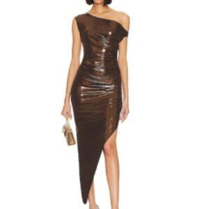 Norma Kamali Drop shoulder side drape gown